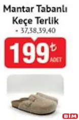 MANTAR TABANLI KEÇE TERLİK